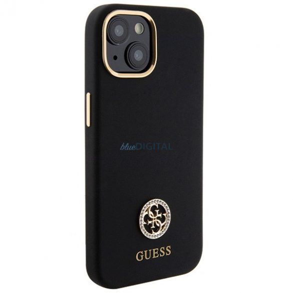 Guess GUHCP15SM4DGPK iPhone 15 6.1 carcasă rigidă/neagră Silicone Logo Strass 4G"