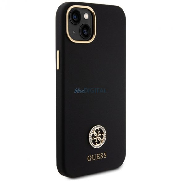 Guess GUHCP15M4DGPK iPhone 15 Plus 6.7 carcasă rigidă/neagră Silicone Logo Strass 4G"