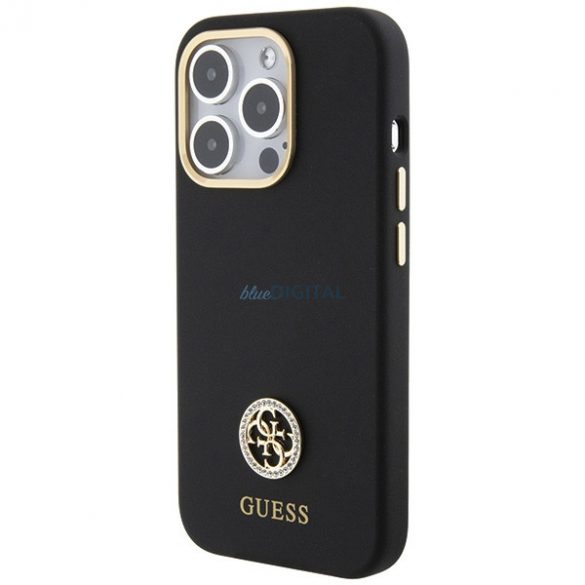 Guess GUHCP15XM4DGPK iPhone 15 Pro Max 6.7 carcasă rigidă/neagră Silicone Logo Strass 4G"