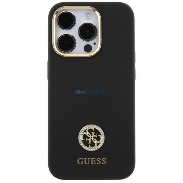 Guess GUHCP15XM4DGPK iPhone 15 Pro Max 6.7 carcasă rigidă/neagră Silicone Logo Strass 4G"