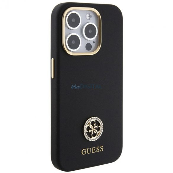 Guess GUHCP15XM4DGPK iPhone 15 Pro Max 6.7 carcasă rigidă/neagră Silicone Logo Strass 4G"