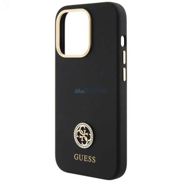 Guess GUHCP15XM4DGPK iPhone 15 Pro Max 6.7 carcasă rigidă/neagră Silicone Logo Strass 4G"