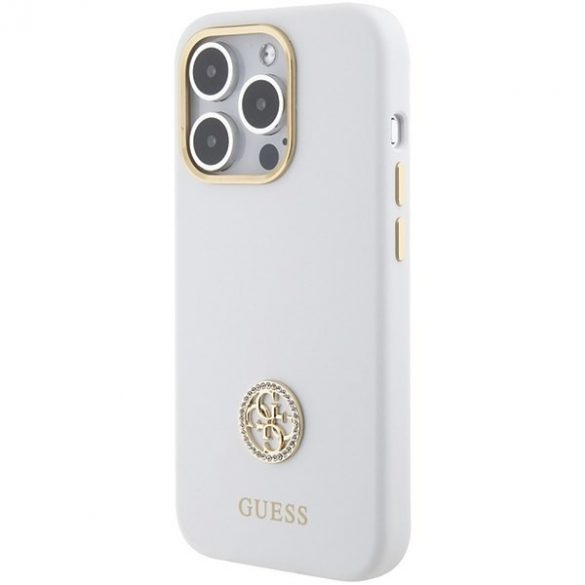 Guess GUHCP15XM4DGPH iPhone 15 Pro Max 6.7 alb/alb  hard Husă Silicone Logo Strass 4G"