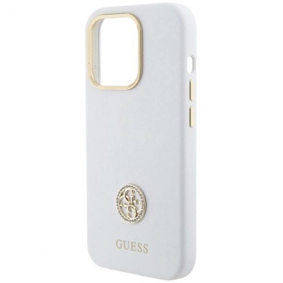 Guess GUHCP15XM4DGPH iPhone 15 Pro Max 6.7 alb/alb  hard Husă Silicone Logo Strass 4G"