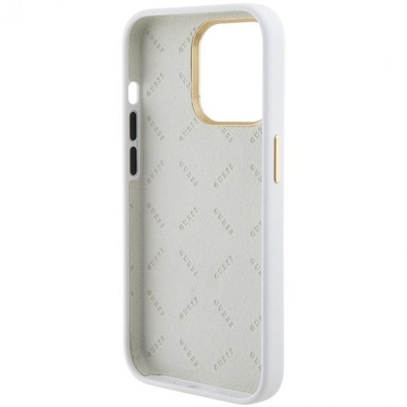 Guess GUHCP15XM4DGPH iPhone 15 Pro Max 6.7 alb/alb  hard Husă Silicone Logo Strass 4G"