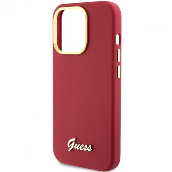 Guess GUHCP15XSMBSLM iPhone 15 Pro Max 6.7 magenta hardcase Silicon Script Metal Logo & Frame"