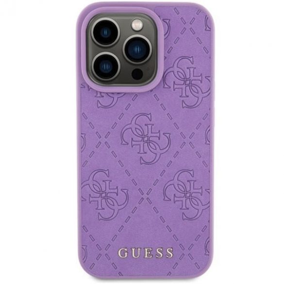 Guess GUHCP15LP4EPMU iPhone 15 Pro 6.1 fioletowy/purpuriu deschis Piele 4G Ștampilată"