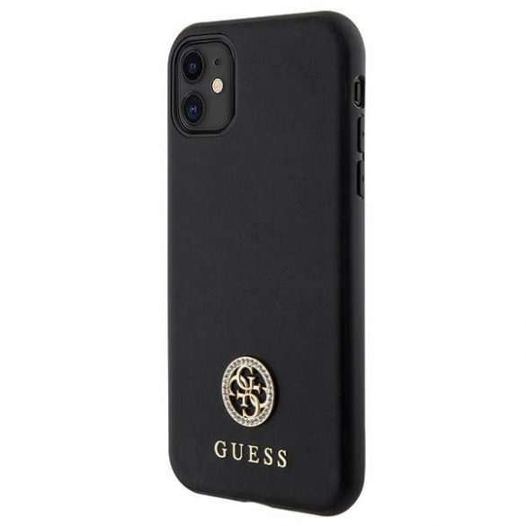 Guess GUHCN61PS4DGPK iPhone 11 / Xr 6.1 negru/negru hard Husă Strass Metal Logo"