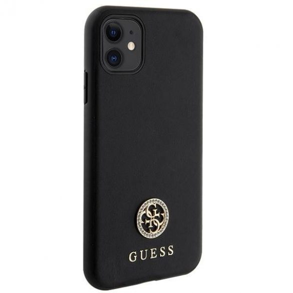 Guess GUHCN61PS4DGPK iPhone 11 / Xr 6.1 negru/negru hard Husă Strass Metal Logo"