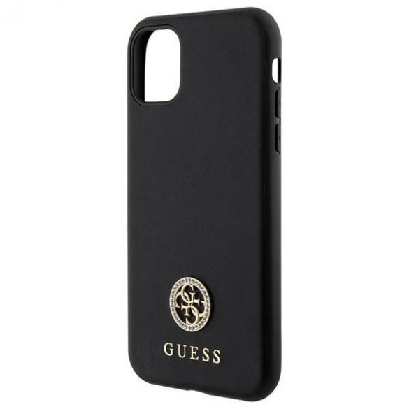 Guess GUHCN61PS4DGPK iPhone 11 / Xr 6.1 negru/negru hard Husă Strass Metal Logo"