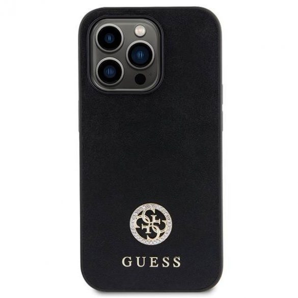 Guess GUHCP13LPS4DGPK iPhone 13 Pro 6.1 carcasa rigidă neagră Strass Metal Logo"