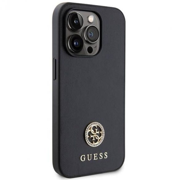 Guess GUHCP13LPS4DGPK iPhone 13 Pro 6.1 carcasa rigidă neagră Strass Metal Logo"