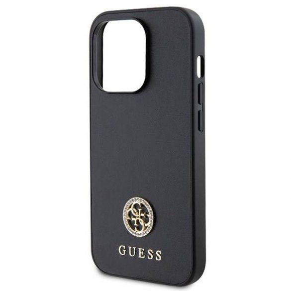 Guess GUHCP13LPS4DGPK iPhone 13 Pro 6.1 carcasa rigidă neagră Strass Metal Logo"