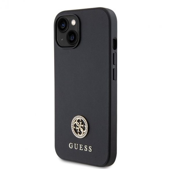 Guess GUHCP15SPS4DGPK iPhone 15 / 14 / 13 6.1" carcasa rigidă/neagră Logo Strass Metal