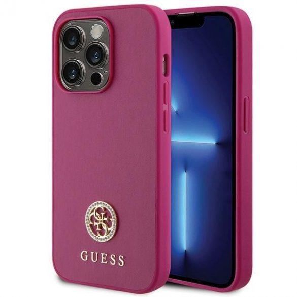 Guess GUHCP15LPS4DGPP iPhone 15 Pro 6.1 rożowy/roz Hardcase Strass Metal Logo"