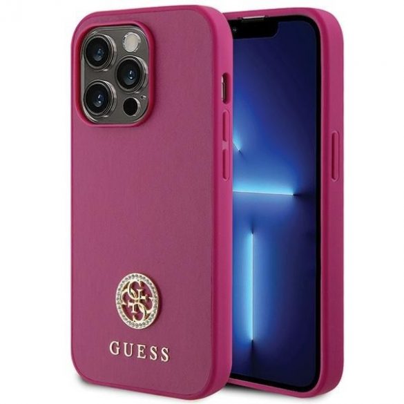 Guess GUHCP15XPS4DGPP iPhone 15 Pro Max 6.7 rożowy/roz husă rigidă Strass Metal Logo"