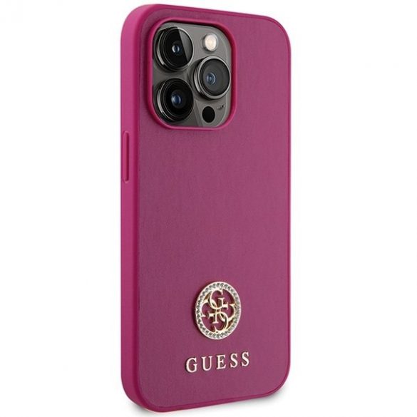 Guess GUHCP15XPS4DGPP iPhone 15 Pro Max 6.7 rożowy/roz husă rigidă Strass Metal Logo"