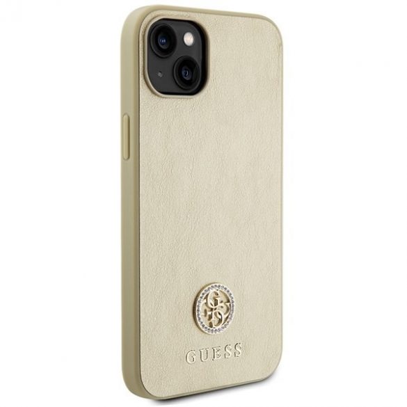 Guess GUHCP15SPS4DGPD iPhone 15 / 14 / 13 6.1" złoty/aurie Hardcase Piele 4G Metal Logo Strass