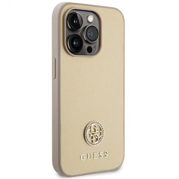 Guess GUHCP15XPS4DGPD iPhone 15 Pro Max 6,7 złoti/carcasă rigidă aurie Strass Metal Logo"