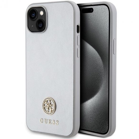 Guess GUHCP15SPS4DGPS iPhone 15 / 14 / 13 6.1" srebrny/argintiu hardcase Strass Metal Logo