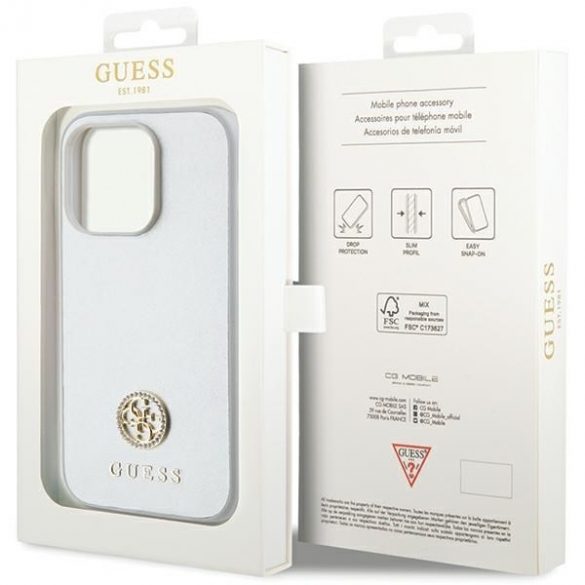 Guess GUHCP15LPS4DGPS iPhone 15 Pro 6.1 srebrny/argintiu hardcase Strass Metal Logo"