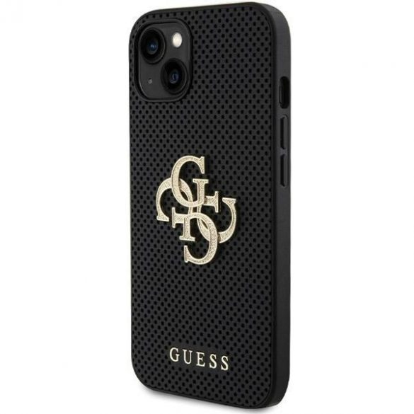 Guess GUHCP15SPSP4LGK iPhone 15 / 14 / 13 6.1" negru / negru hard Husă piele Perforate 4G Glitter Logo