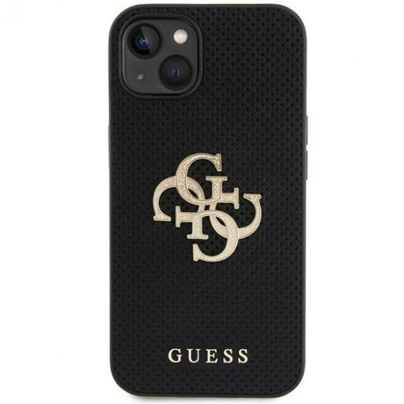 Guess GUHCP15SPSP4LGK iPhone 15 / 14 / 13 6.1" negru / negru hard Husă piele Perforate 4G Glitter Logo