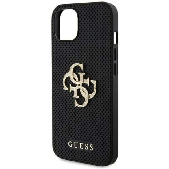 Guess GUHCP15SPSP4LGK iPhone 15 / 14 / 13 6.1" negru / negru hard Husă piele Perforate 4G Glitter Logo