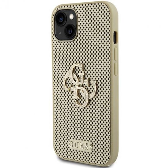 Guess GUHCP15SPSP4LGD iPhone 15 / 14 / 13 6.1" gold/gold hard Husă Perforated 4G Glitter