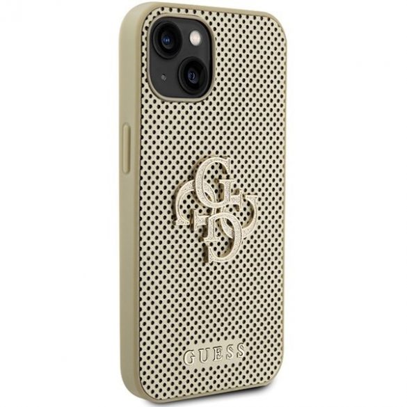 Guess GUHCP15SPSP4LGD iPhone 15 / 14 / 13 6.1" gold/gold hard Husă Perforated 4G Glitter