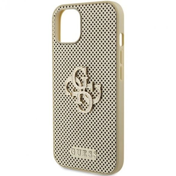 Guess GUHCP15SPSP4LGD iPhone 15 / 14 / 13 6.1" gold/gold hard Husă Perforated 4G Glitter