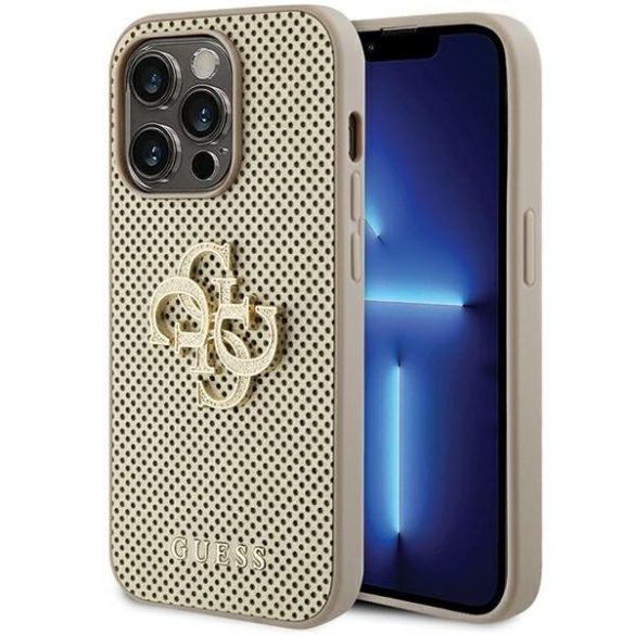 Guess GUHCP15LPSP4LGD iPhone 15 Pro 6,1 zloty/carcasă rigidă aurie Perforated 4G Glitter"