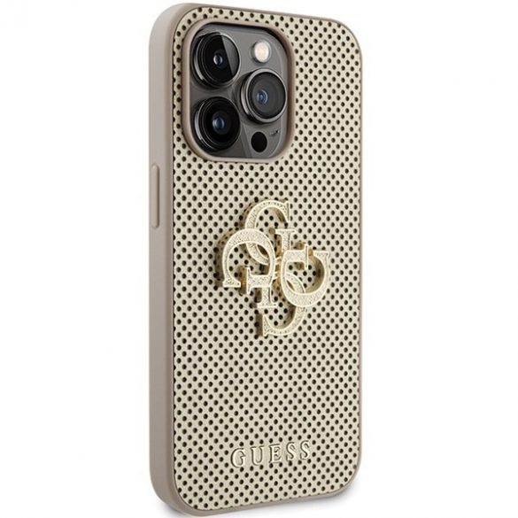 Guess GUHCP15LPSP4LGD iPhone 15 Pro 6,1 zloty/carcasă rigidă aurie Perforated 4G Glitter"