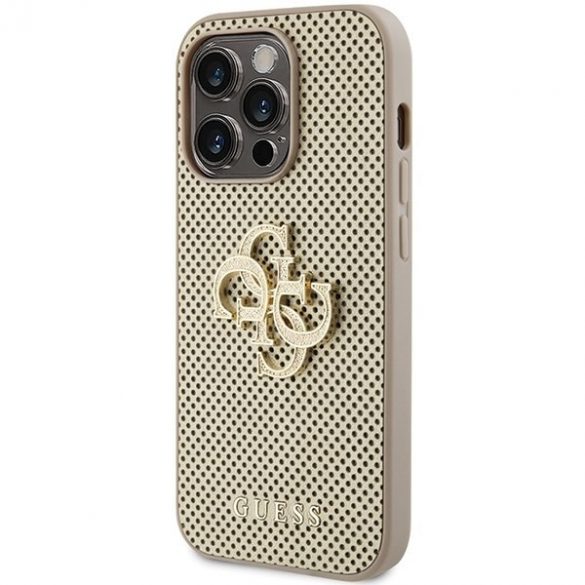 Guess GUHCP15XPSP4LGD iPhone 15 Pro Max 6,7 złoty/carcasă rigidă aurie Perforated 4G Glitter"