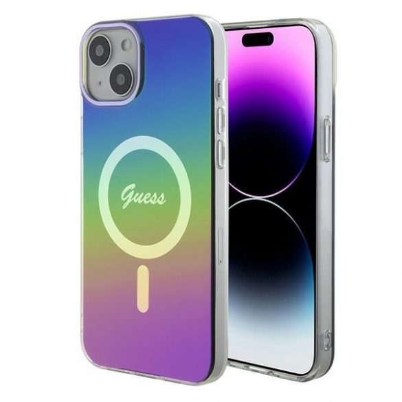 Guess GUHMP15SHITSK iPhone 15 / 14 / 13 6.1" wielokolorowy/curcubeu hardcase IML Iridescent MagSafe