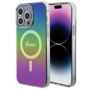 Guess GUHMP15LHITSK iPhone 15 Pro 6.1 carcasă rigidă/neagră IML Iridescent MagSafe"