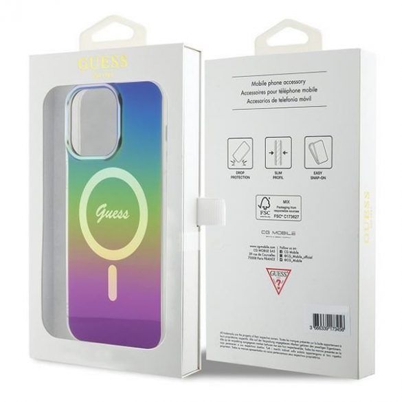 Guess GUHMP15LHITSK iPhone 15 Pro 6.1 carcasă rigidă/neagră IML Iridescent MagSafe"