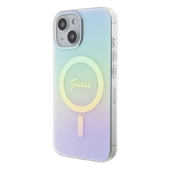 Guess GUHMP15SHITSQ iPhone 15 / 14 / 13 6.1" turcoaz/turcoaz hardcase IML Iridescent MagSafe