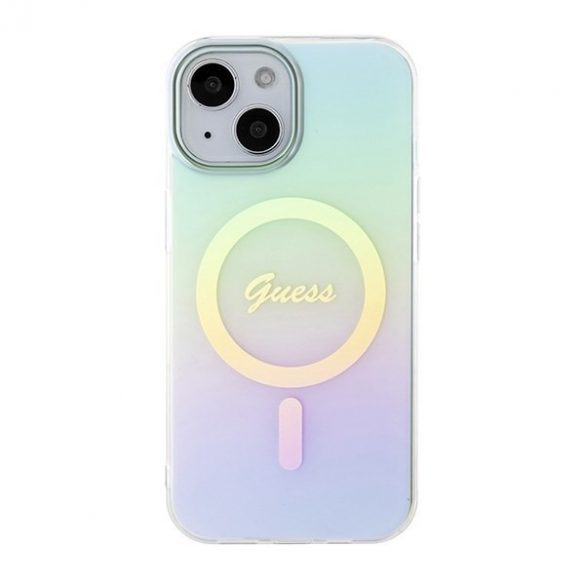 Guess GUHMP15SHITSQ iPhone 15 / 14 / 13 6.1" turcoaz/turcoaz hardcase IML Iridescent MagSafe