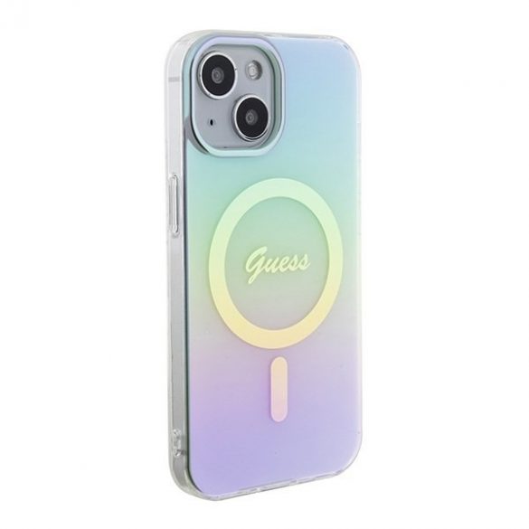 Guess GUHMP15SHITSQ iPhone 15 / 14 / 13 6.1" turcoaz/turcoaz hardcase IML Iridescent MagSafe