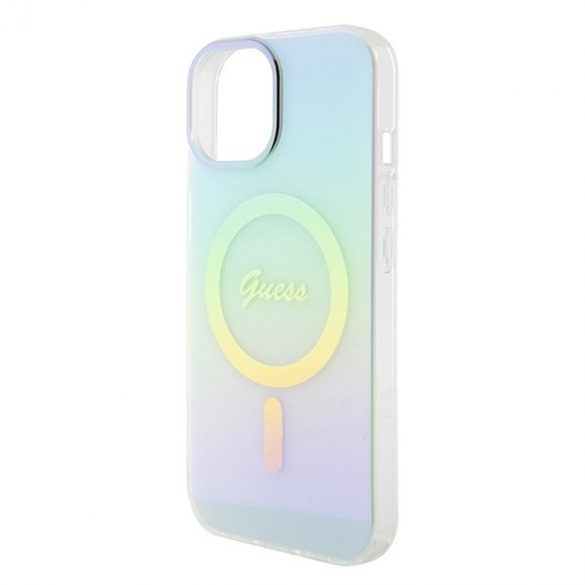 Guess GUHMP15SHITSQ iPhone 15 / 14 / 13 6.1" turcoaz/turcoaz hardcase IML Iridescent MagSafe