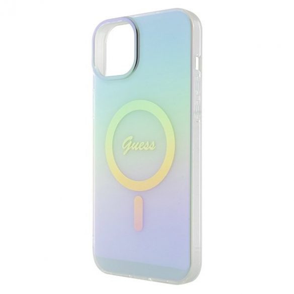 Guess GUHMP15MHITSQ iPhone 15 Plus / 14 Plus husă rigidă turcoaz/turcoaz de 6,7 inchi IML Iridescent MagSafe