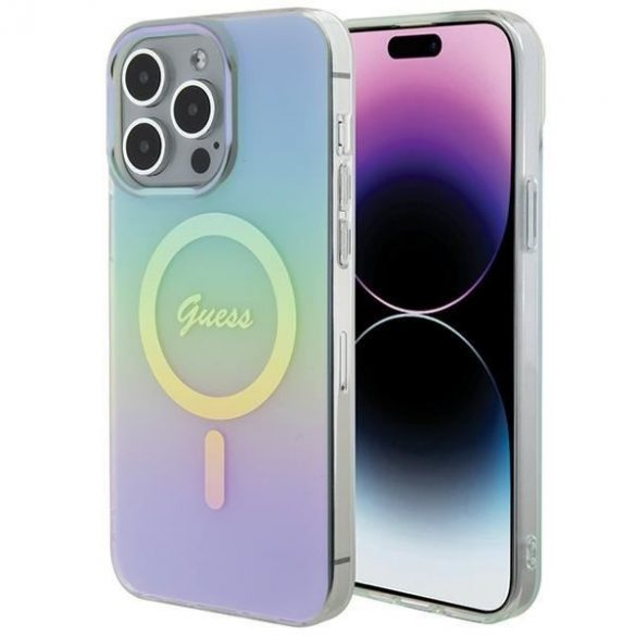 Guess GUHMP15LHITSQ iPhone 15 Pro 6.1 turkusow/turcoaz hardcase IML Iridescent MagSafe"