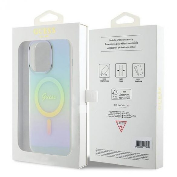 Guess GUHMP15LHITSQ iPhone 15 Pro 6.1 turkusow/turcoaz hardcase IML Iridescent MagSafe"