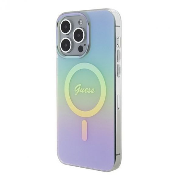 Guess GUHMP15XHITSQ iPhone 15 Pro Max husă rigidă turcoaz/turcoaz IML Iridescent MagSafe