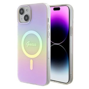 Guess GUHMP15SHITSP iPhone 15 / 14 / 13 6.1" roz/roz hard Husă IML Iridescent MagSafe