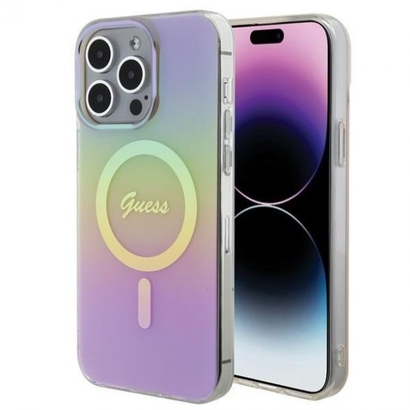 Guess GUHMP15LHITSP iPhone 15 Pro 6.1 rożowy/roz husă rigidă IML Iridescent MagSafe"