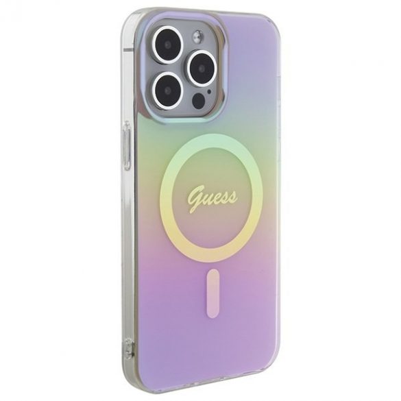 Guess GUHMP15LHITSP iPhone 15 Pro 6.1 rożowy/roz husă rigidă IML Iridescent MagSafe"