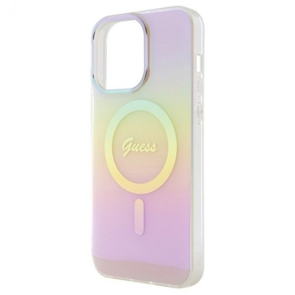 Guess GUHMP15LHITSP iPhone 15 Pro 6.1 rożowy/roz husă rigidă IML Iridescent MagSafe"