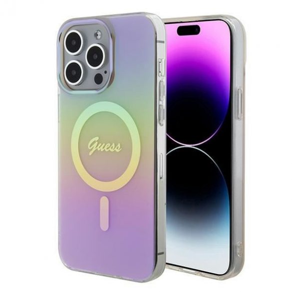 Guess GUHMP15XHITSP iPhone 15 Pro Max 6.7 rożowy/roz husă rigidă IML Iridescent MagSafe"